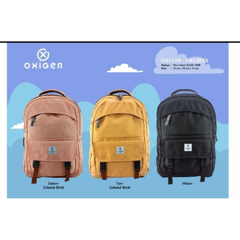 Tas ransel tas sekolah tas punggung merk "OXIGEN" original