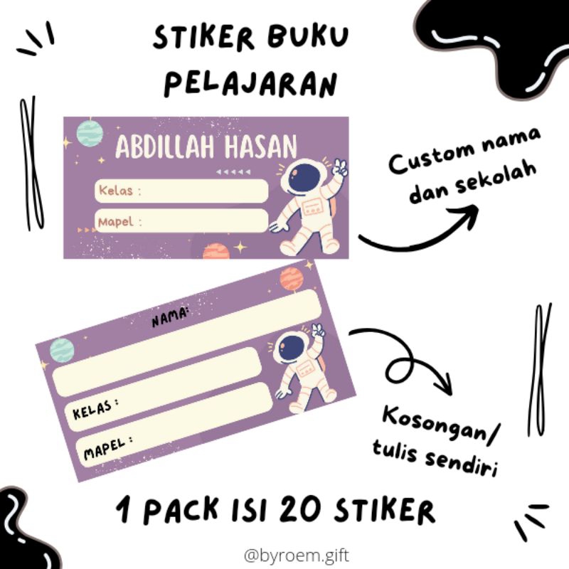 

Stiker Buku Pelajaran Sekolah Untuk Sampul Buku