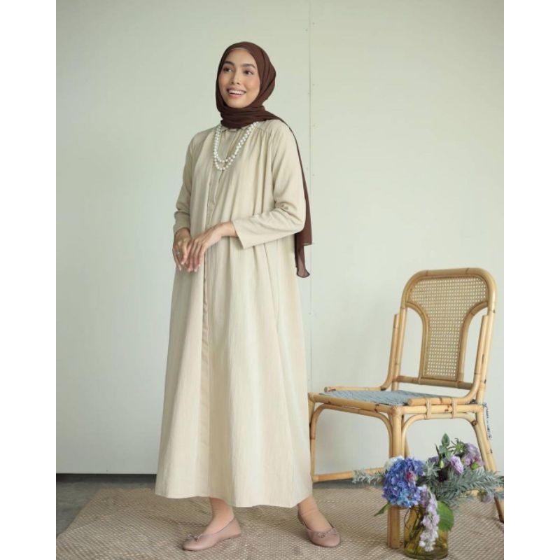 Tunik wanita premium lengan panjang Aurellie midi Dres big size ukuran L XL XXL 3XL 4XL