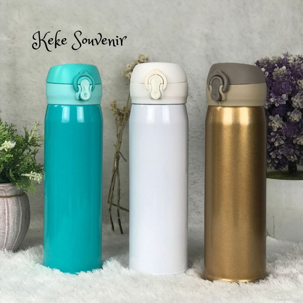 Thermos air panas / Kancing polos - THERMOS THUMBLER POLOS - stainless | Tumblr Cantik | Botol Minum Murah |Termos Air Minum 500ML Stainless Steel Tahan Panas Dingin