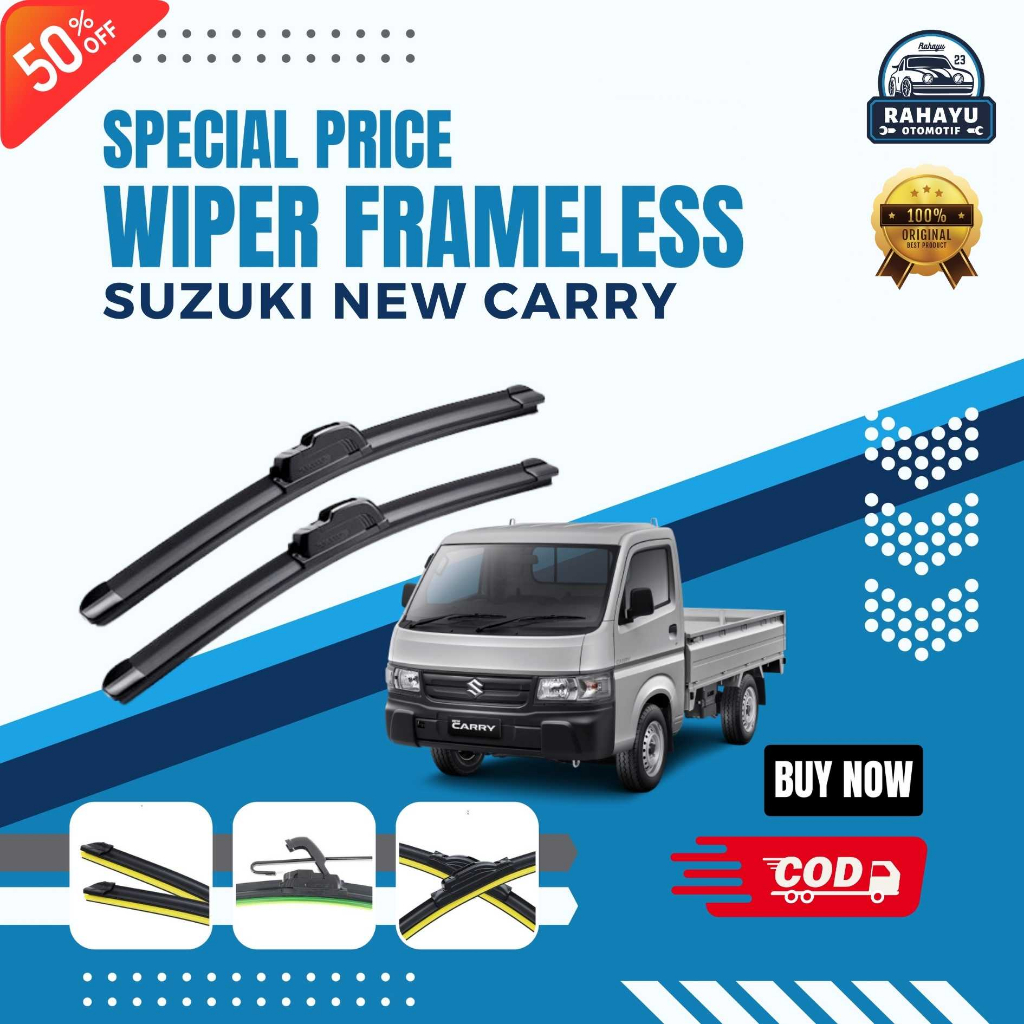 ( BERGARANSI ) Wiper Mobil Frameless Suzuki New Carry Sepasang Isi 2 Pcs Kanan Kiri | Wiper Kaca Mob