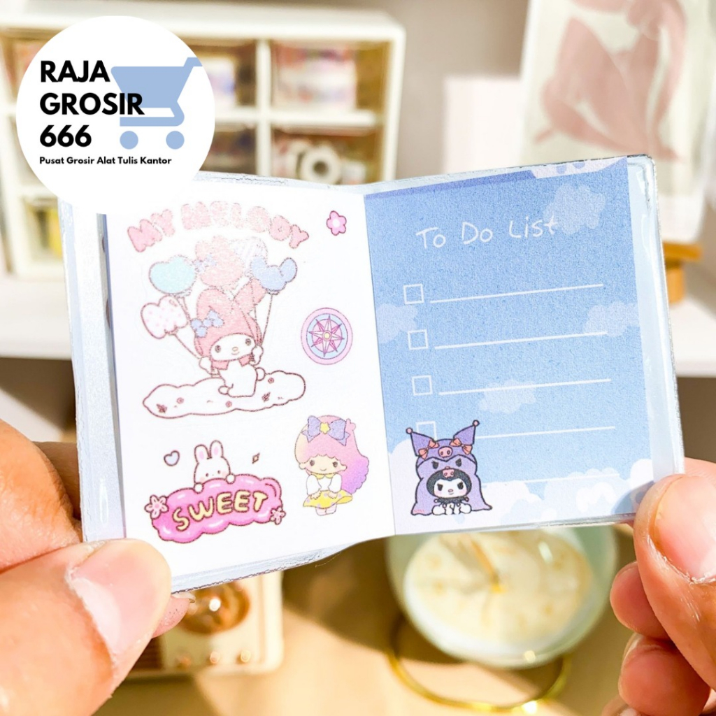 BUKU STIKER MINI SANRIO 1 SET ISI 2 PCS XM-8 STICKER BOOK TERMURAH DEKORASI BAGUS SOUVERNIR