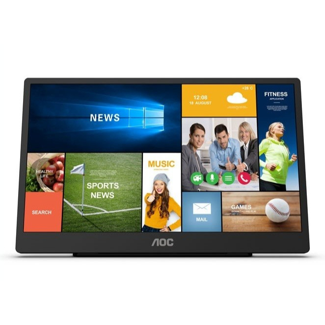 Monitor AOC LED 15.6" 16T2 Portable LED Touchscreen