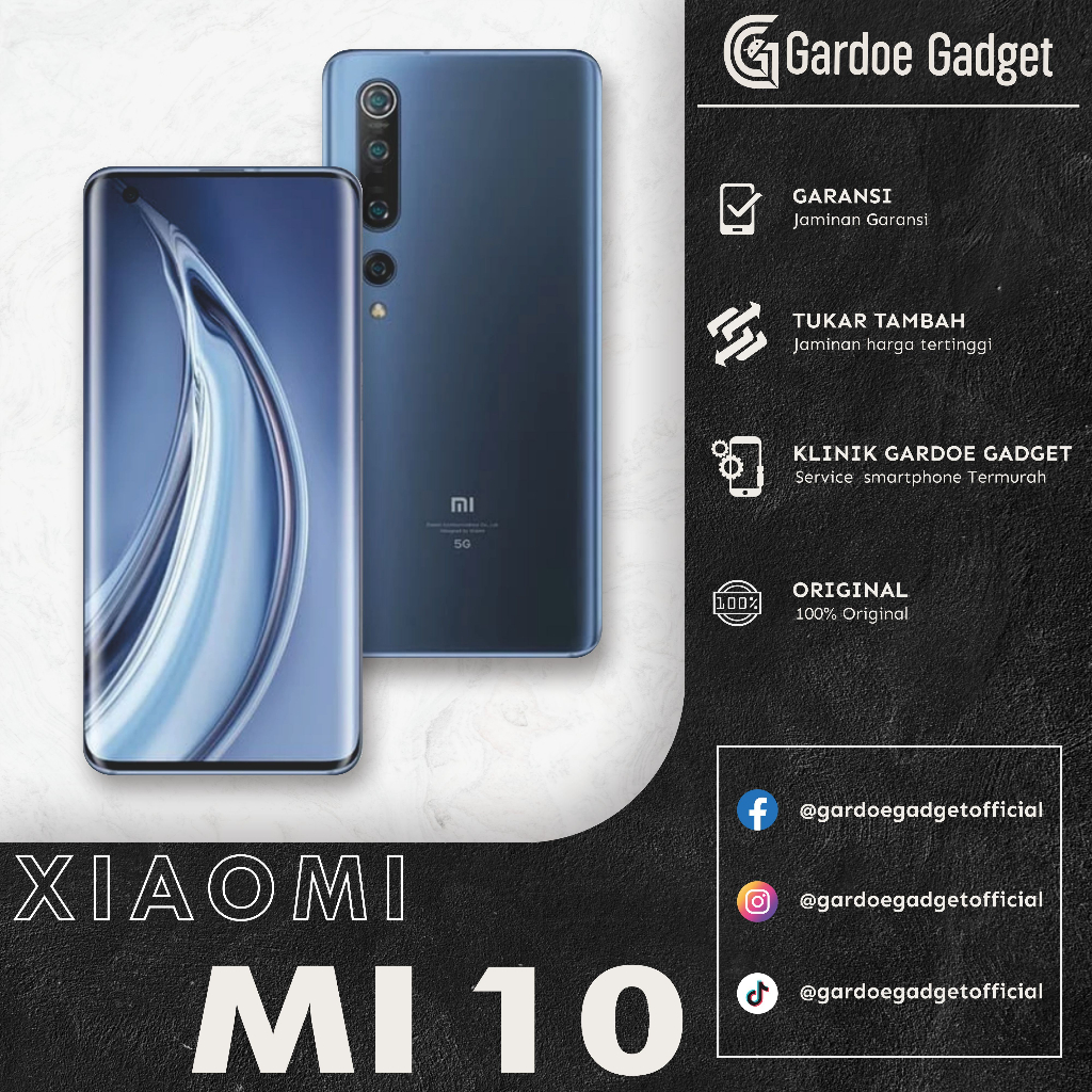 Xiaomi Mi 10 | 8/256GB & RAM 12/256GB ORIGINAL | HANDPHONE SECOND Full Set | HP SEKEN HP BEKAS MURAH