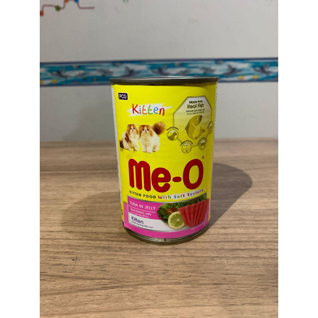 MeO Kitten Cat Wet Food Makanan Kucing Tuna Jelly Kaleng 400gr Termurah