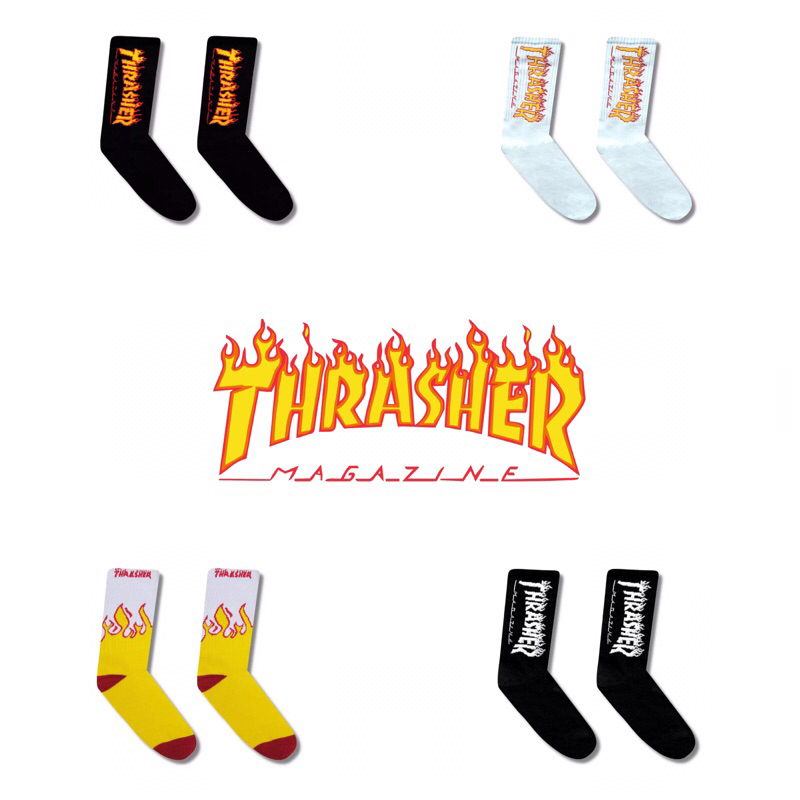 SALE‼️Kaos Kaki Motif Thrasher - Kaos Kaki Oldschool - Kaos Kaki Skate