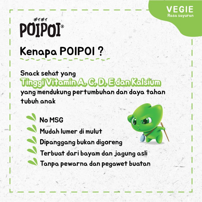 POIPOI Snack BERVITAMIN - NO MSG 25g (1 tahun+)