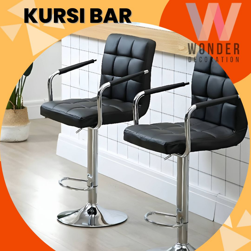 Kursi Cafe Minimalis Dengan Sandaran Untuk Bar Dan Cafe Kursi Bar Stool Cafe Kaki Chrome -WD