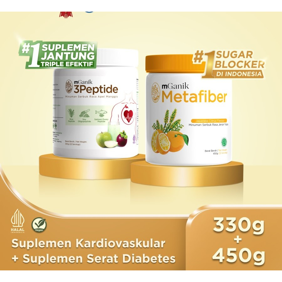 Bundling mGanik 3Peptide 330g + mGanik Metafiber 450gr Paket Kesehatan