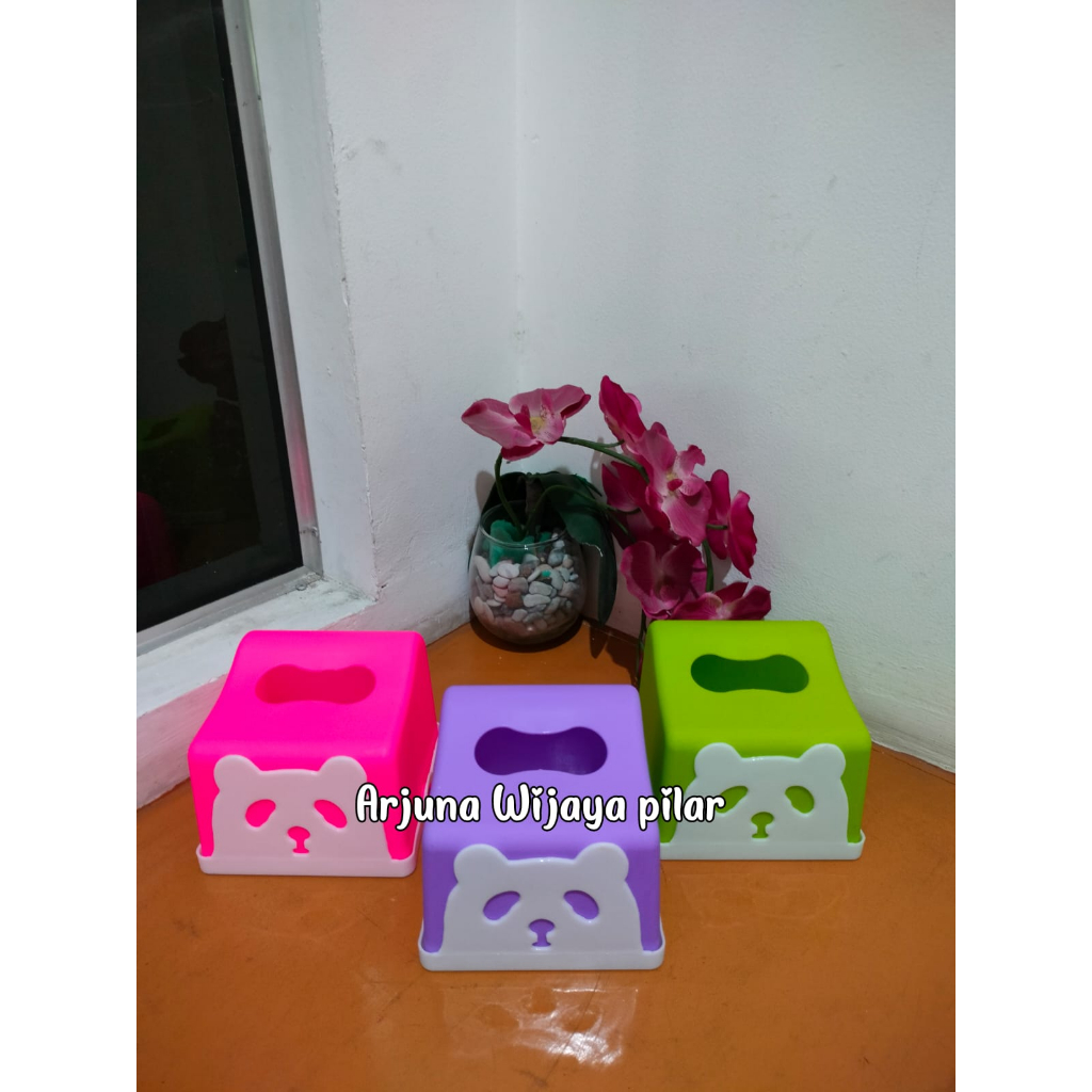 Kotak Tissue Panda SMALL | Tempat Tissue Panda Kotak | Tempat Tisu Segi