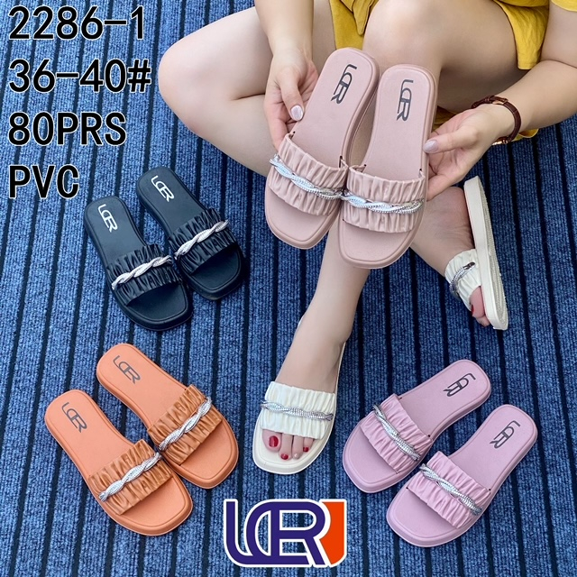 Sandal Selop Wanita Import Jelly Kerut Rantai Kinaya Wonola Collection WNL 2286-1