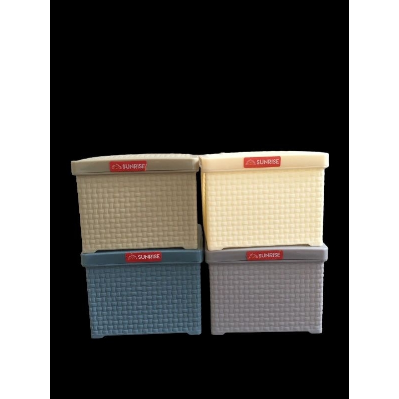 apollo kotak tissue segi plastik motif rotan/tempat tissue segi