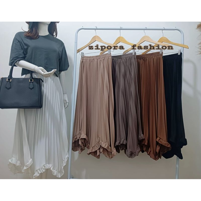 ROK PLISKET WANITA ,, ROK PLISKET GELOMBANG  BAWAH  ,, ROK TERBARU KEKINIAN {BISA COD}