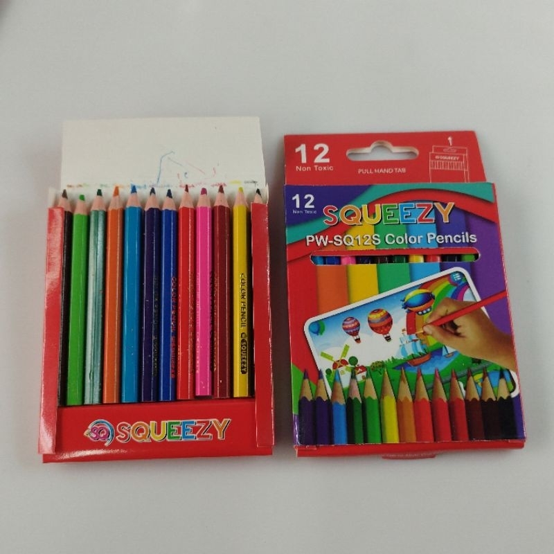 Pensil Warna Squeezy Isi 12warna Color High Quality