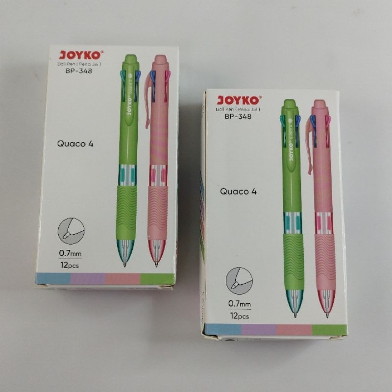 Pulpen Joyko BP-348 Warna Pastel Isi 12pcs Bolpen 4warna