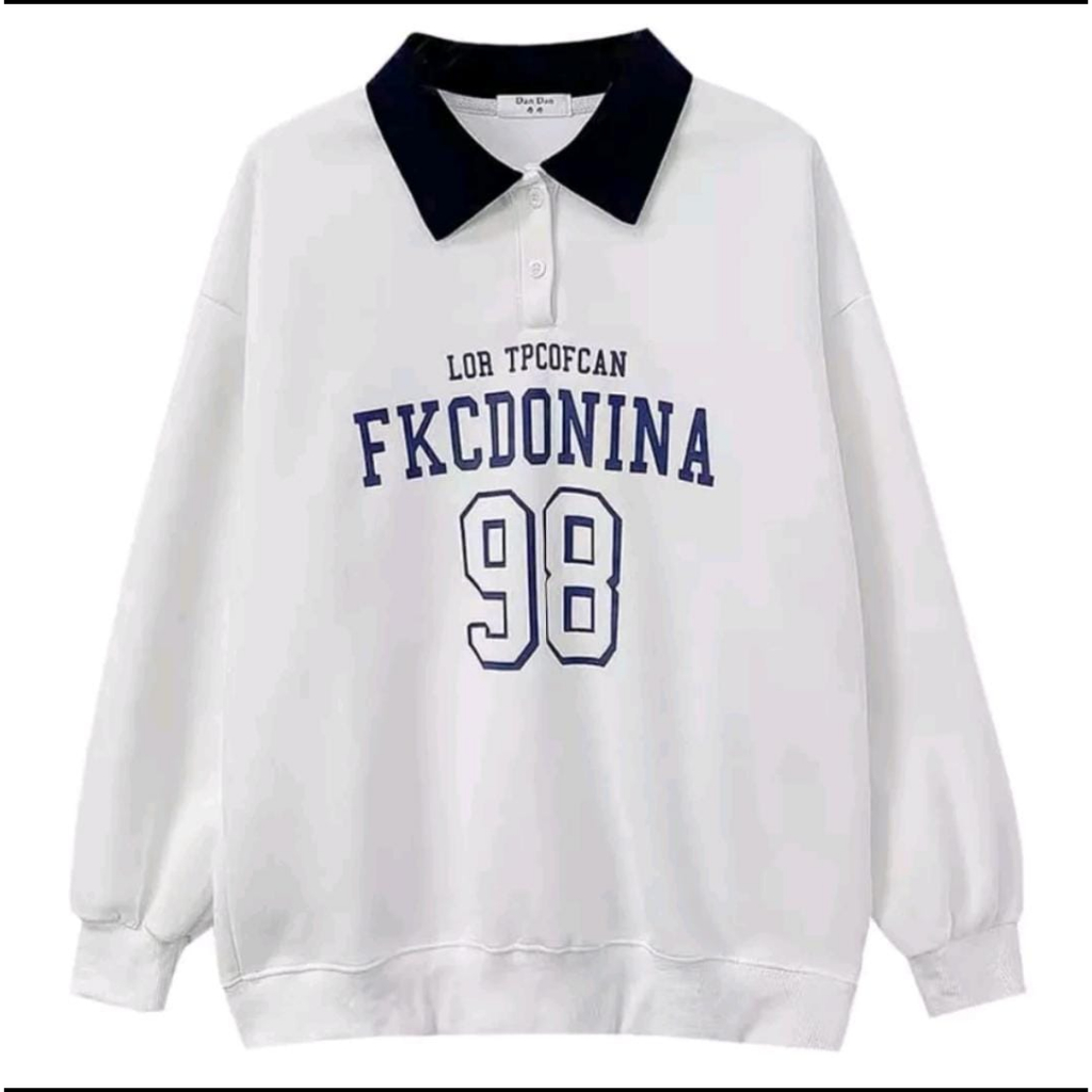 SWEATER  COLLAR FKCDONINA 98 // CREWNECK CASUAL OVERSIZE PREMIUM FLEECE TEBAL KEKINIAN TERBARU