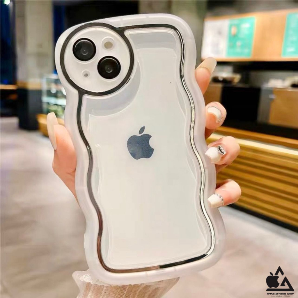 Premium Softcase 3D Wave Side + Lensa Camera For iPhone 14 13 12 11 Plus Pro Max Xr X Xs Soft Case Gelombang Lens Kamera Protector Pelindung Kamera Cover Air Bag SILIKON SILICONE Anti Slip Shockproof