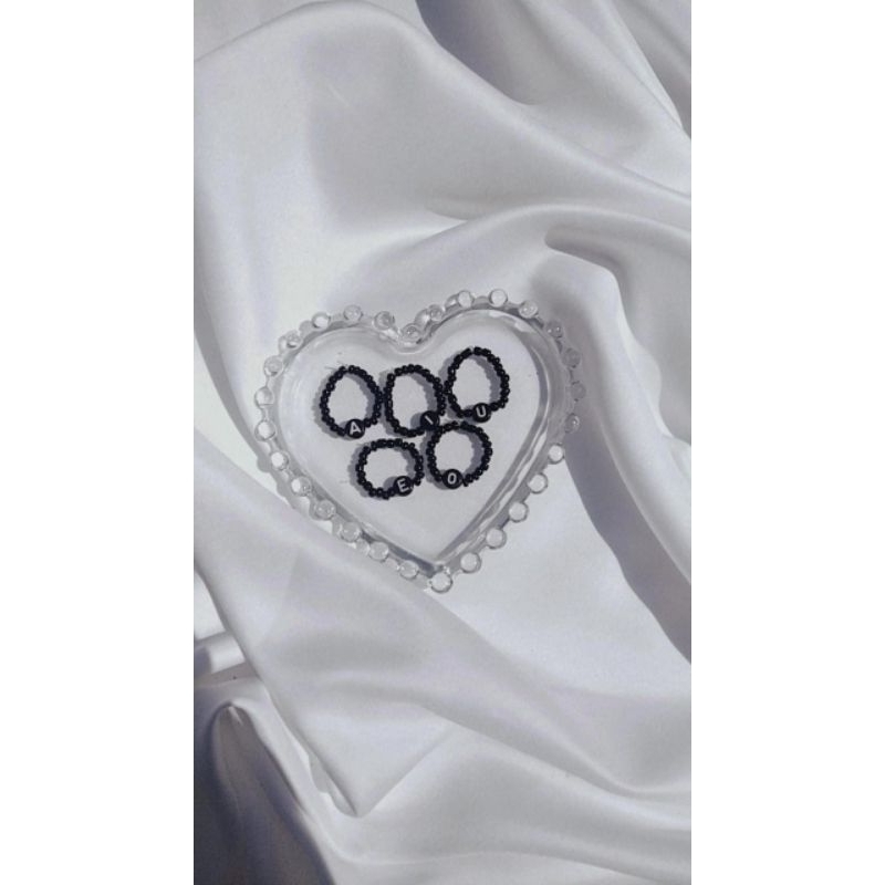 cincin manik huruf / beads ring kpop / korean ring beads