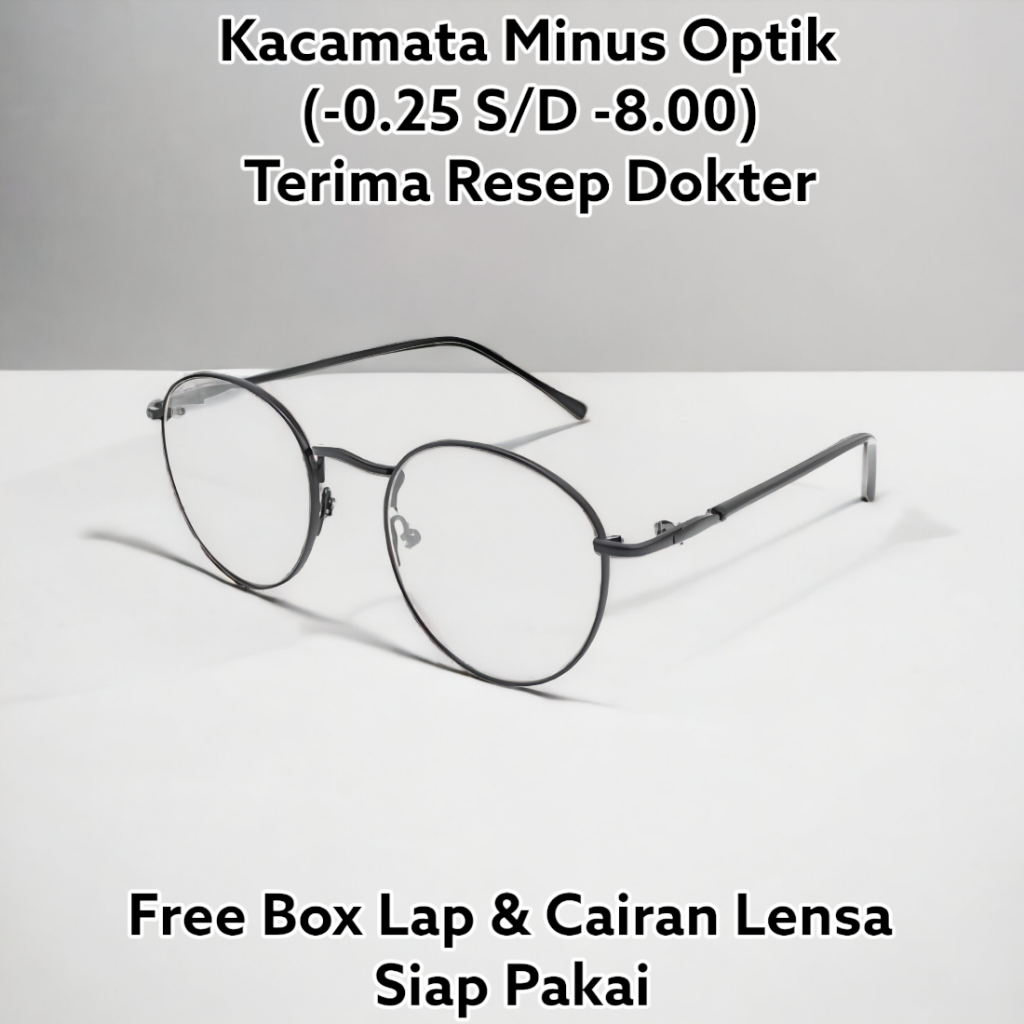 Kacamata Minus Tinggi Tipis Frame Ringan Asli Optik Original Korean / Kacamata Fashion Lensa Minus W