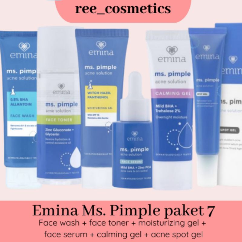 Emina Ms Pimple Acne Solution Paket Lengkap Komplit | Emina Skincare 1 Paket
