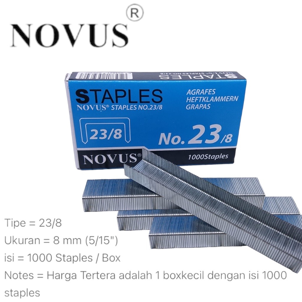 

Novus Isi Stapler Jilid 23/8 | Staples 8 mm