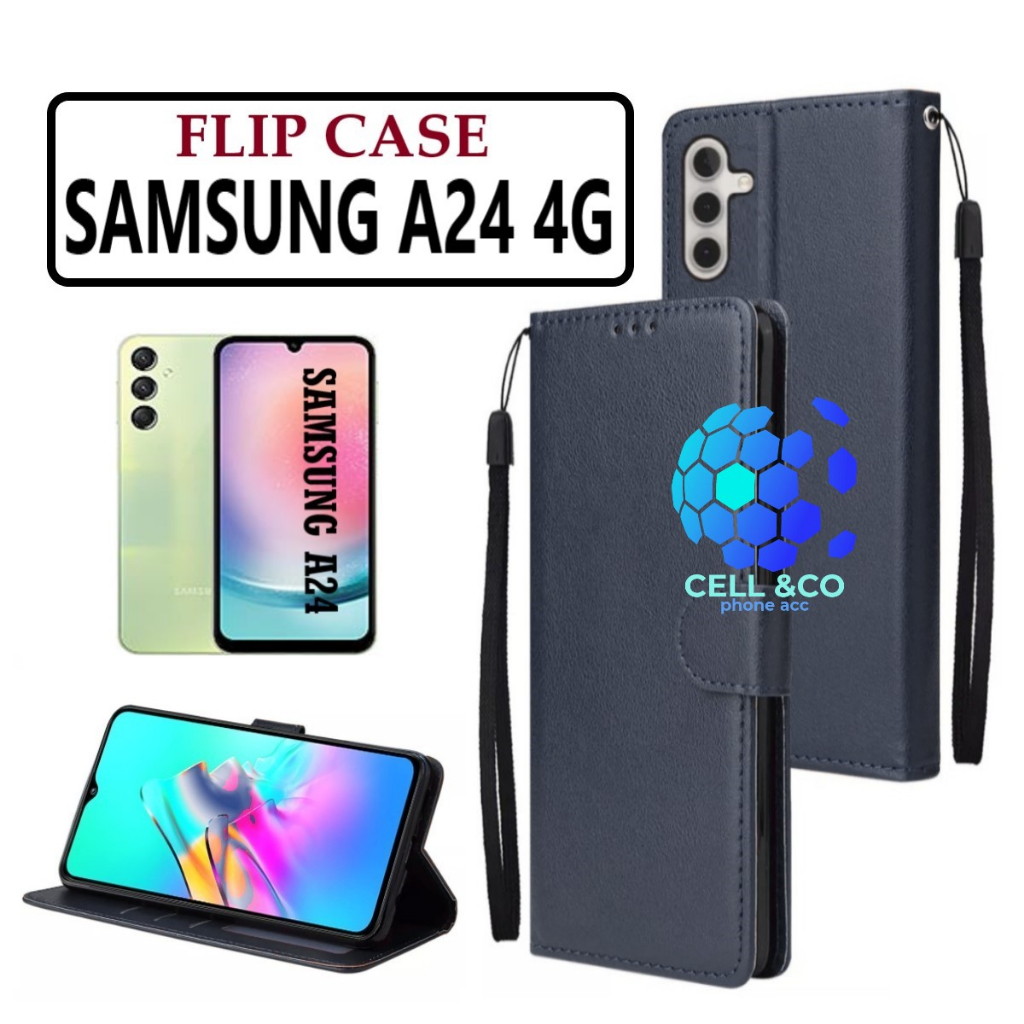 SAMSUNG A24 CASE FLIP LEATHER WALLET PREMIUM FLIP CASE BUKA TUTUP KESING HP CASING FLIP CASE SAMSUNG A24 4G