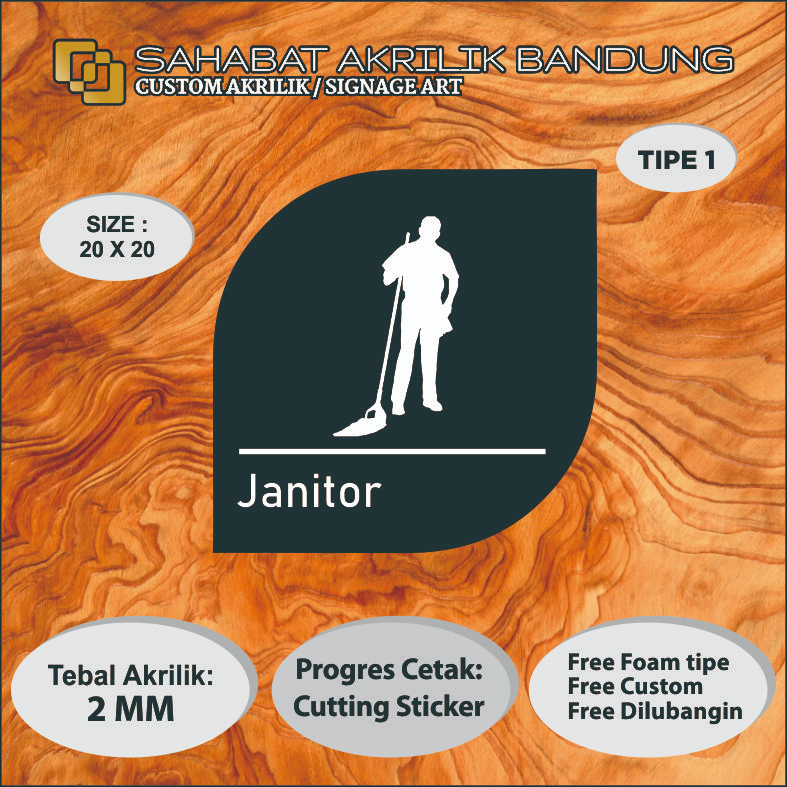 

AKRILIK SIGN JANITOR TIPE 1