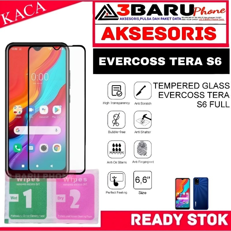 TEMPERED GLASS EVERCOSS TERA S6 FULL 6,6 INCH tg evercoss tera s6 CERAMIC MATTE FULL TG pelindung la