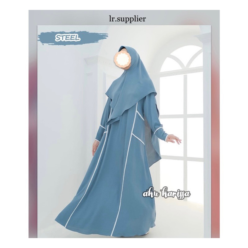 Set Gamis khimar ALUNA Cringkel Airflow Premium