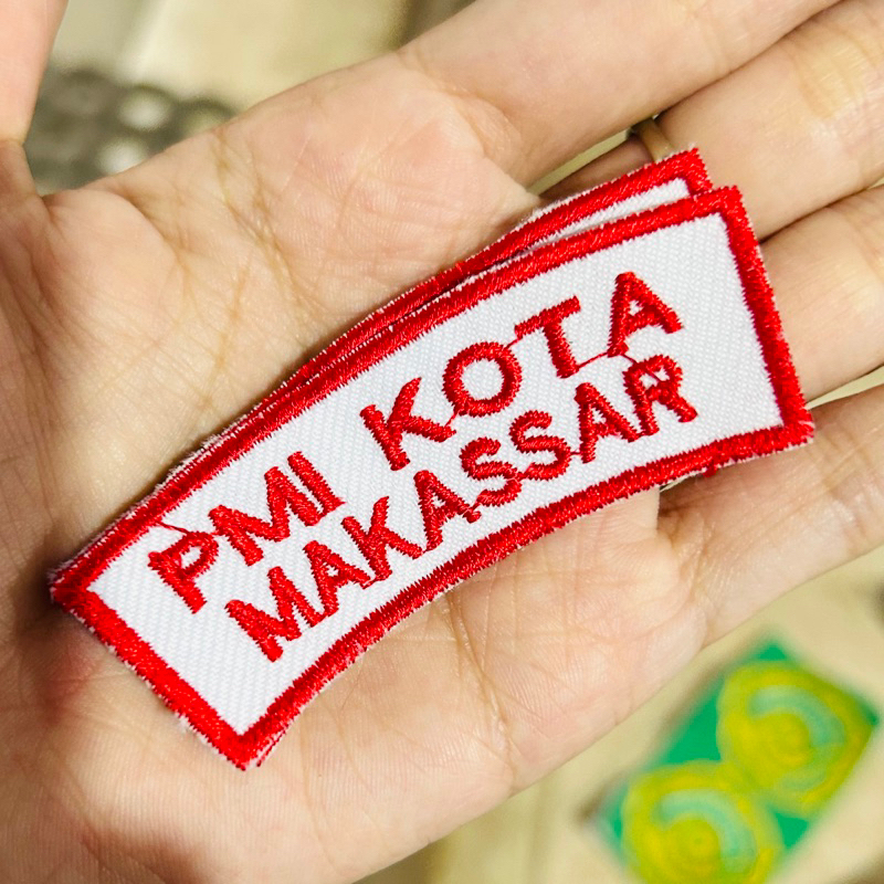 LOGO PMI MAKASSAR / BORDIR KOMPUTER / Emblem Logo Patch Bordir