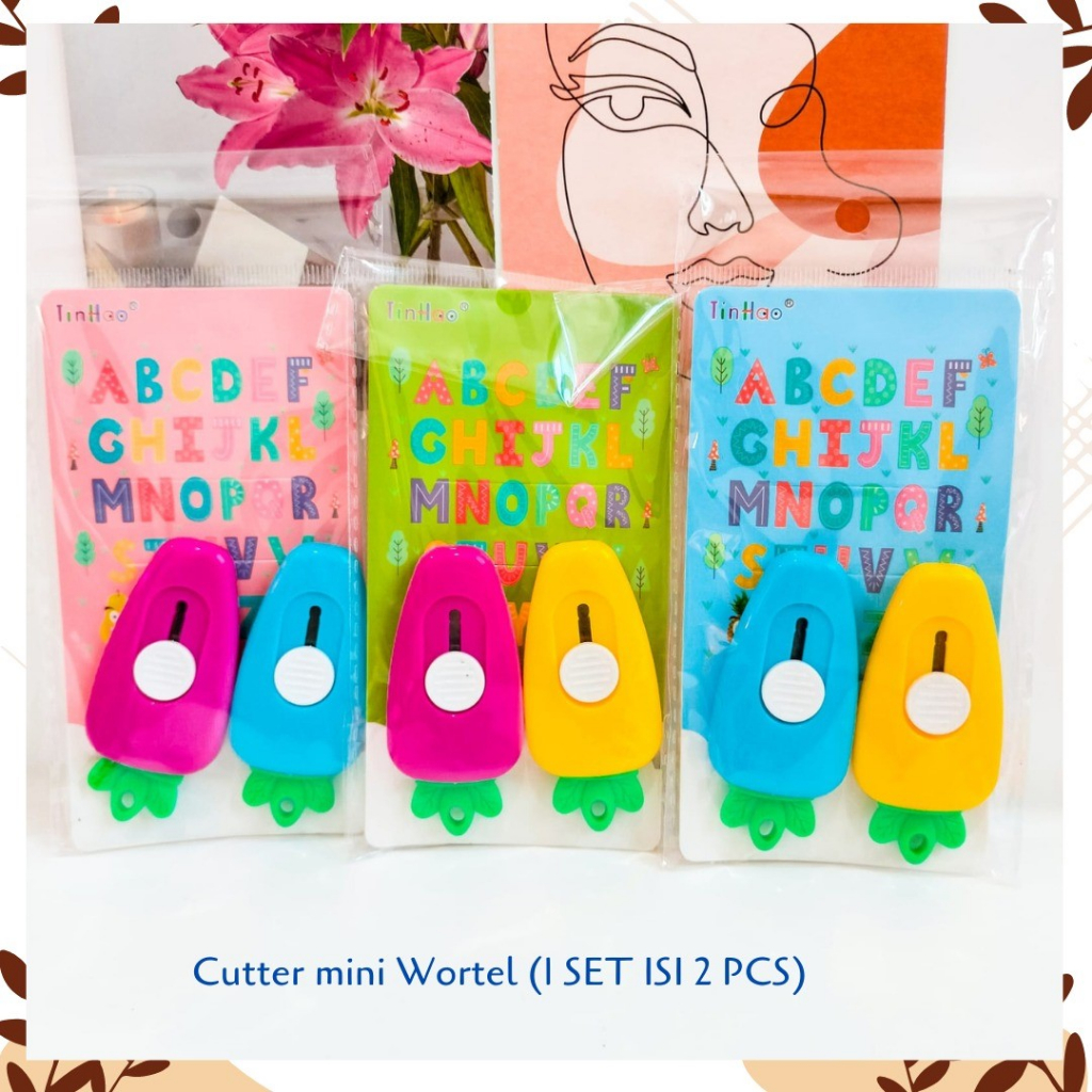 

Cutter mini Wortel (1 SET ISI 2 BIJI) pisau kecil pemotong survival lucu cutter mini