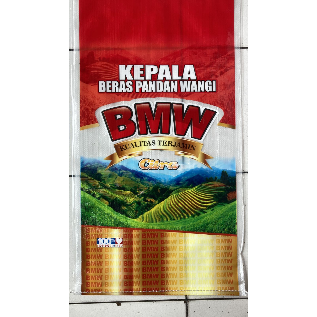 Karung beras laminasi 20kg merek BMW Citra
