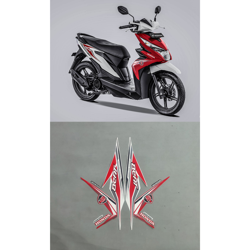 Stiker Striping Motor Beat Fi Esp 2019 Warna Merah Putih