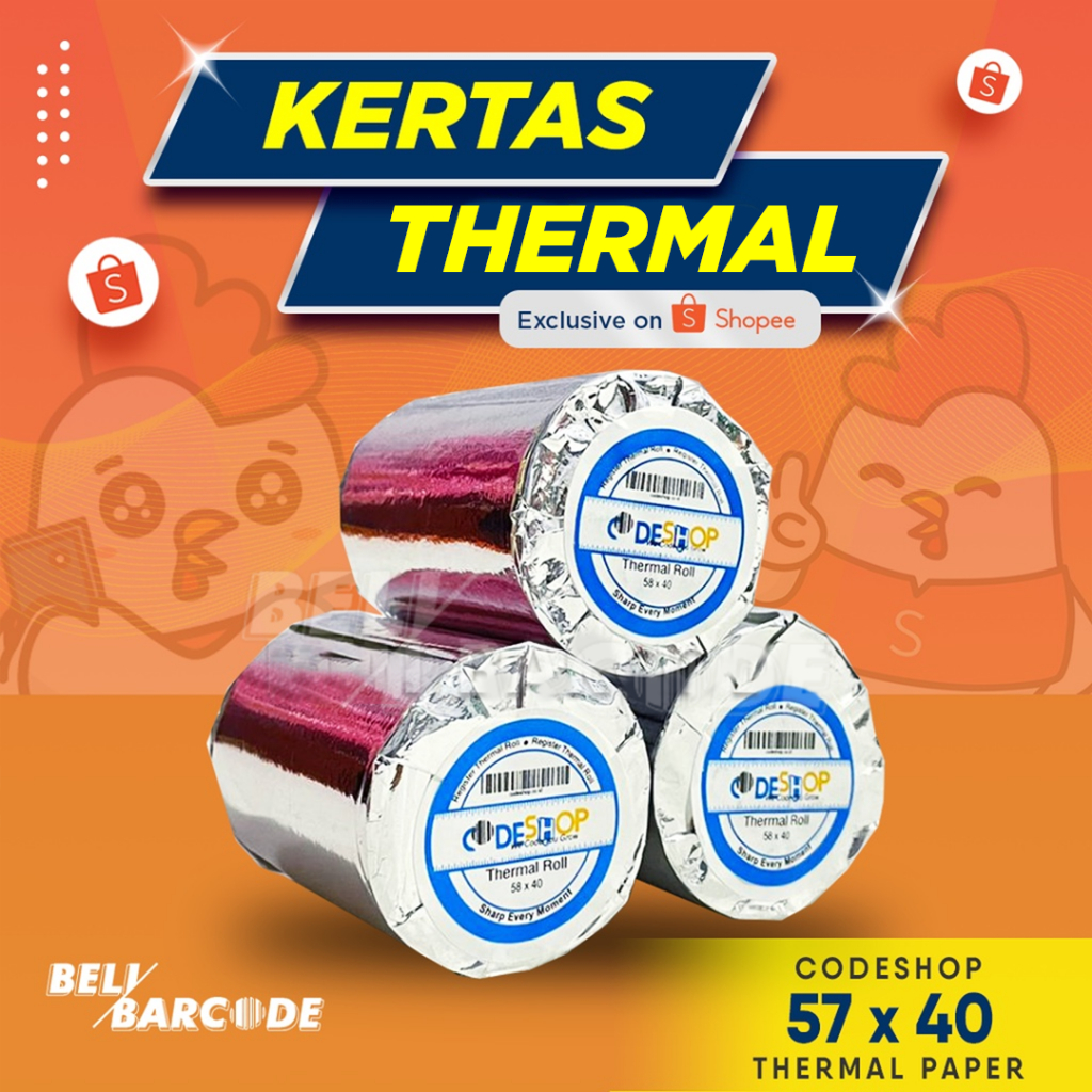 

Kertas Thermal Codeshop 58x40 mm Cetak Struk Kasir
