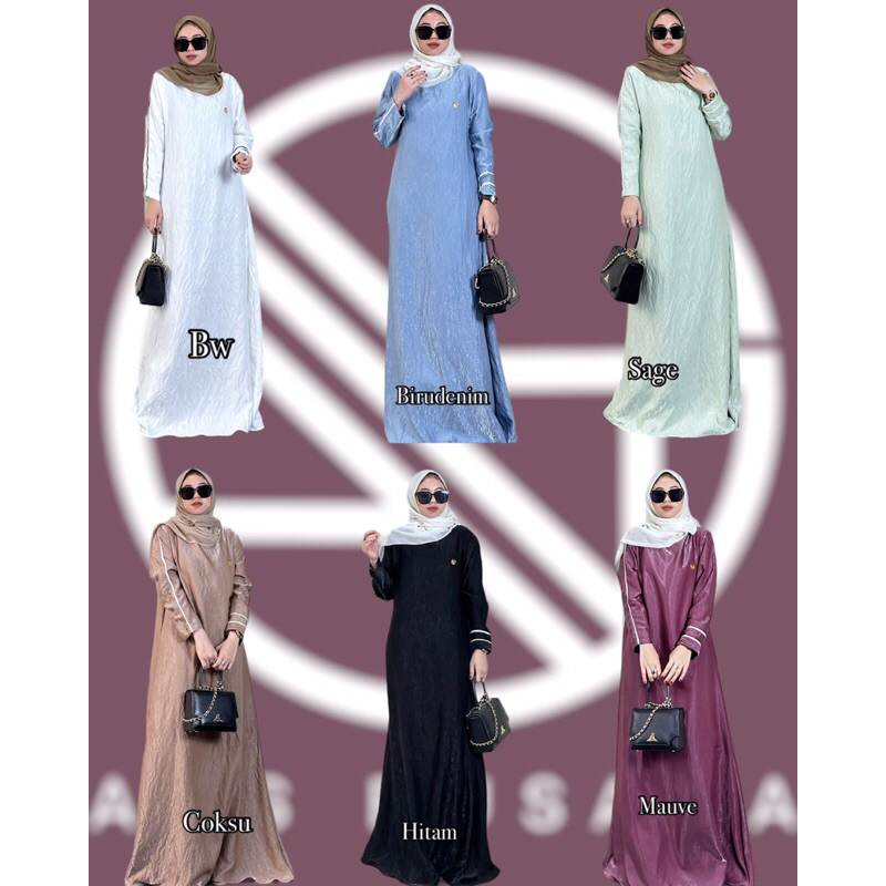 Abaya list shimmer ans busana | abaya gamis wanita