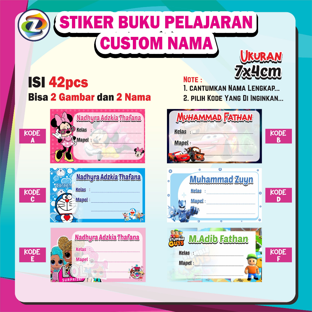 

STIKER LABEL MATA PELAJARAN MURAH/STIKER BUKU/STIKER MAPEL