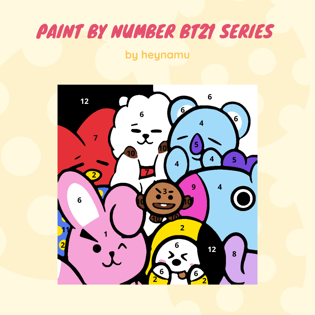 UPDATED QUALITY PAINT BY NUMBER BT21 BTS SERIES
