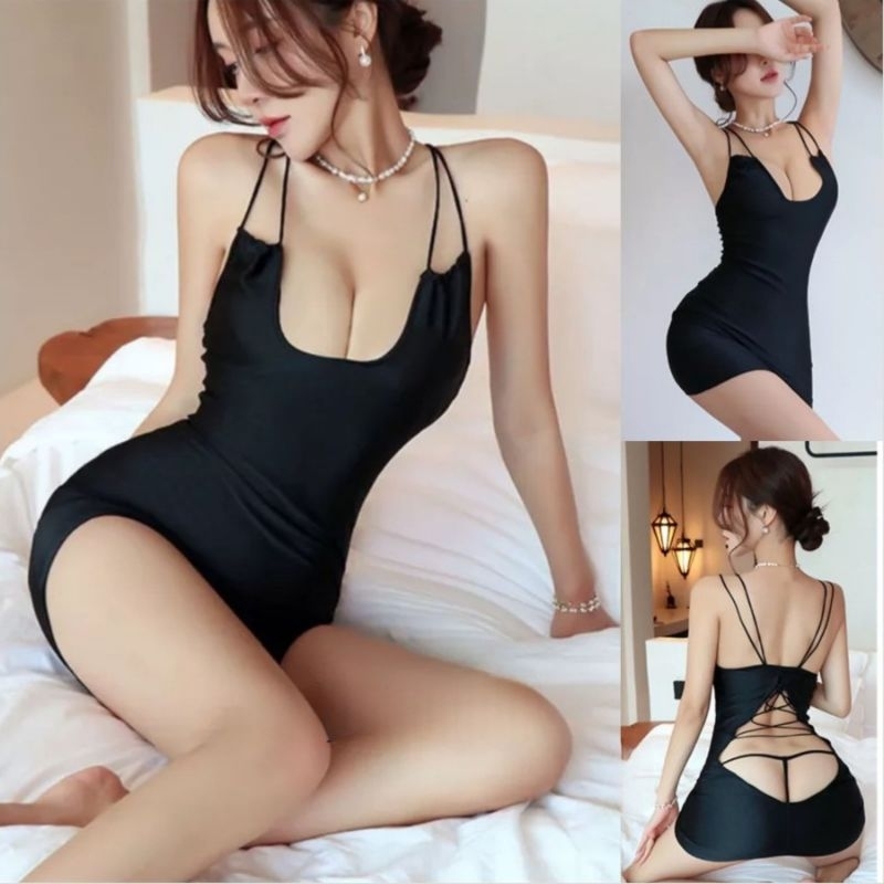 Sexy Lingerie Dress Baju Dinas Istri Baju Haram TA1203 Hitam