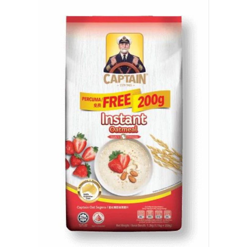 

Captain Instant Oatmeal 800 Gr Free 100 Gr