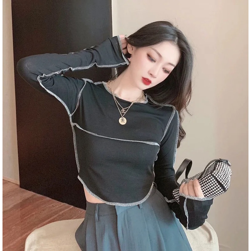 BLOUSE KOREA - BLOUSE CROP - MILETIA BLOUSE