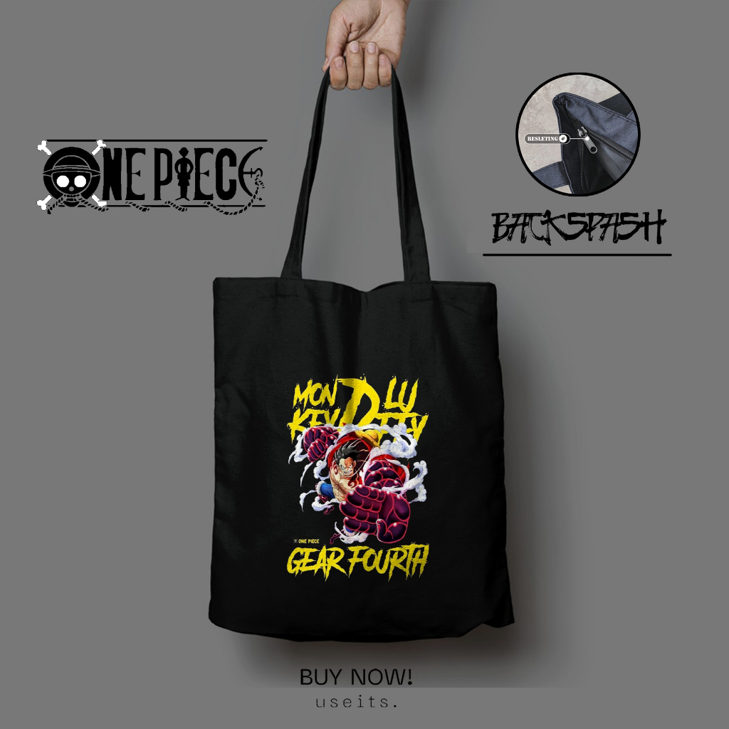 Totebag Tas Anime One Piece Luffy Gear 5 Spesial Custom Pria Wanita - ONE PIECE LUFFY THD