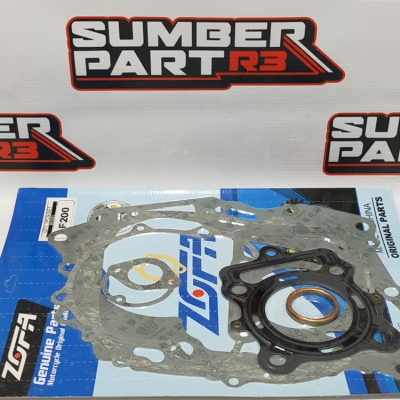 (zftw) gasket fullset htm 200cc perpak paking full set - sparepart motor roda tiga - viar kaisar app