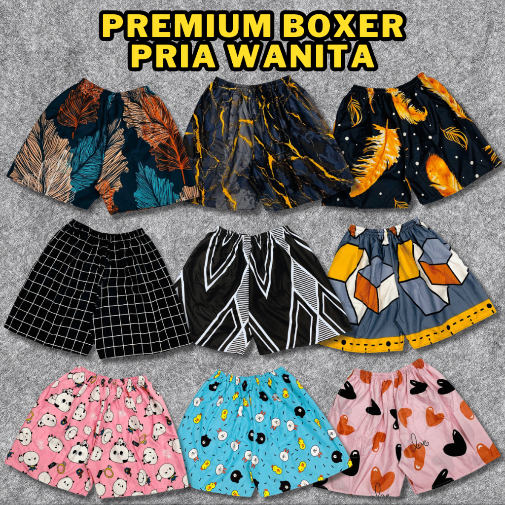 (PROMO) CELANA BOXER PRIA WANITA | BOXER PREMIUM | CELANA PENDEK | BOXER UNISEX