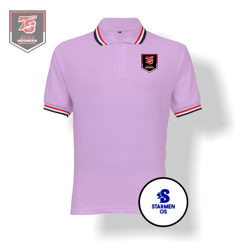 Kaos Wangki Polo T-Shirt Pria Kerah 3 List Soft Logo 17 Agustus 2023 / 78th Tipe B