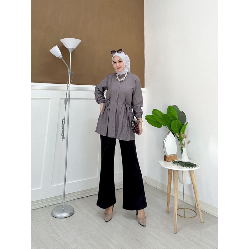 ALEA Blous Semi Tunik Polo Linen Premium