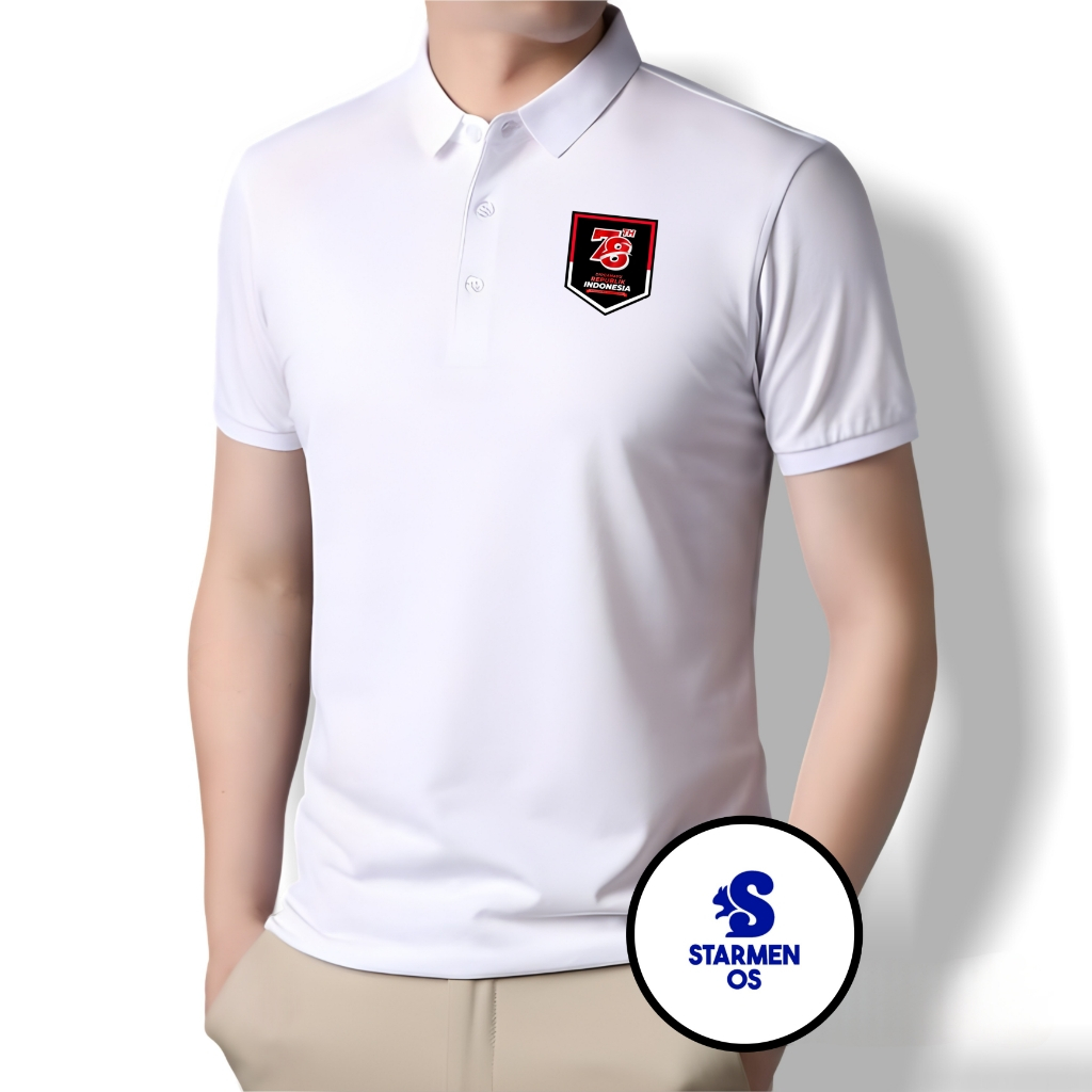 Kaos Wangki Polo T-Shirt Pria Kerah Polos Logo 17 Agustus 2023 / 78Th Tipe B ( 20 WARNA ) Part 1
