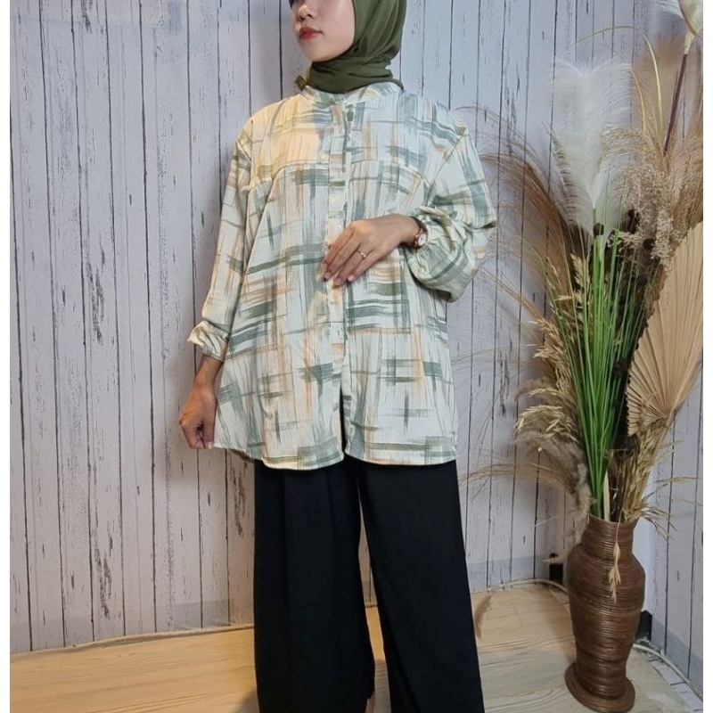 Tunik audrey| Atasan wanita Crincle Premium import