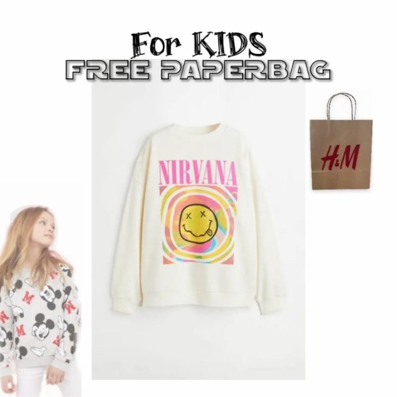 (BISA COD) Sweater Anak Crewneck HM kids Nirvana  /Crewneck Sweatshirt anak hnm nirvana
