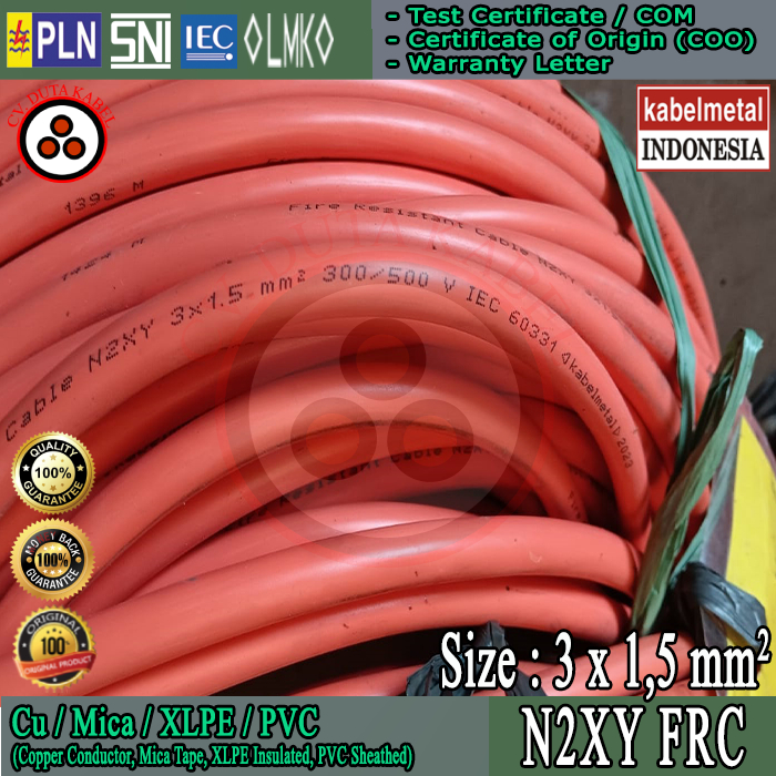 Kabel N2XY FRC 3x1,5 mm2 KABEL METAL (KMI) /3x1,5 mm/3 x 1.5 mm mm2/3x1,5mm mm2/3 x 1,5/3 x 1.5