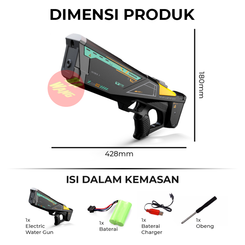 Mainan Anak Water Gun Elektrik Pistolan Tembakan Air Double Shot